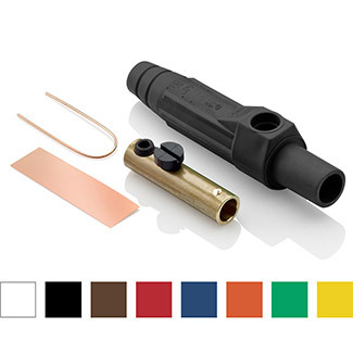 15D22-UH Rhino-Hide 1-Pole Cam Type Taper Nose While-in-Use Detachable Female Plug, 12 to 24 V AC/DC, 150 A, 8 to 2 AWG Wire, Single Setscrew, NEMA 3R