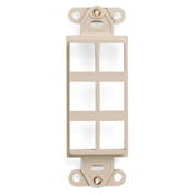 41646-I Decora QuickPort Multimedia Insert, 6 Ports, Fastened Mount, Ivory