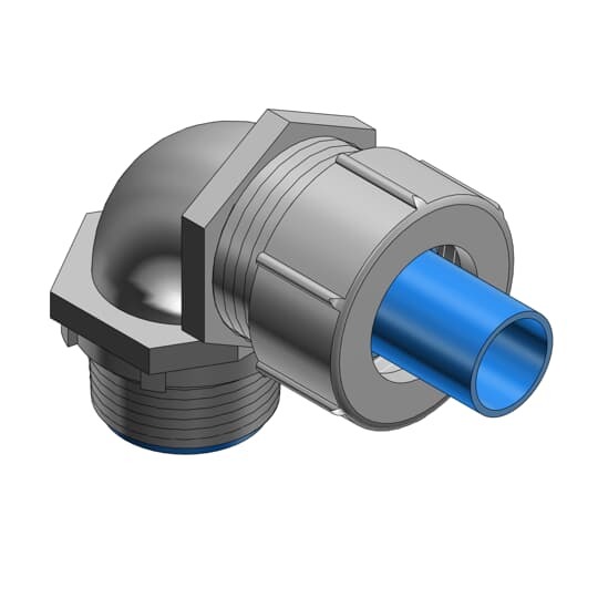 LT975M T&B Flexible Conduit Connector With Nylon Insert, 3/4 in Trade, 90 deg, Steel