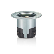 3777 Grounding Non-NEMA Locking Flanged Inlet, 600 V AC/250 V DC, 50 A, 2 Poles, 3 Wires, Gray Metal