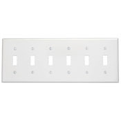 85036 Standard Size Traditional Wall Plate, 6 Gangs, 11.8 in W x 4.5 in H, Thermoset, Brown