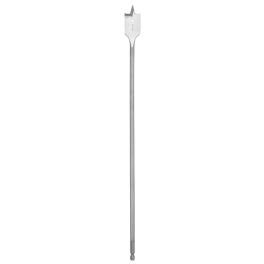 48-27-0195 Flat Boring Bit, 1 in Dia, 16 in OAL, Flat Flute, 1/4 in Shank