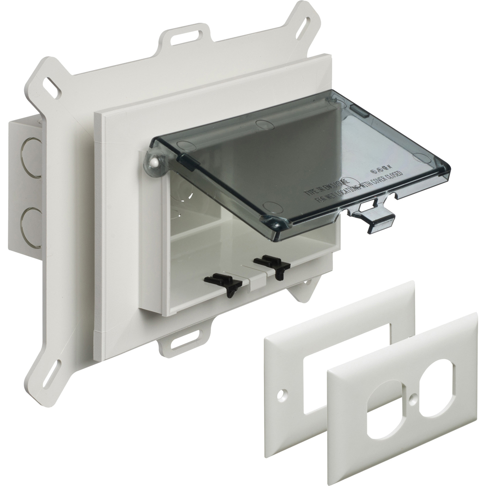DBHS1C InBox DB Series 1-Piece Low Profile Electrical Box, Plastic, 22 cu-in Capacity, 1 Gangs, 1 Outlets, 7.012 in L x 9.058 in W x 5.16 in H