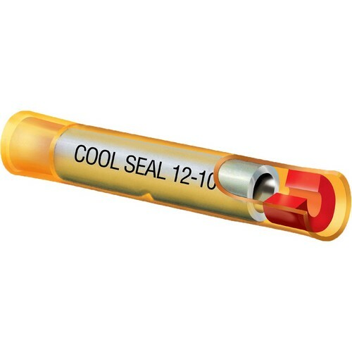 CSBS-18-P50 Cool Seal Insulated Sealed Butt Splice, 22 to 18 AWG Conductor, 1 in L, Seamless Barrel, Copper Alloy, Red