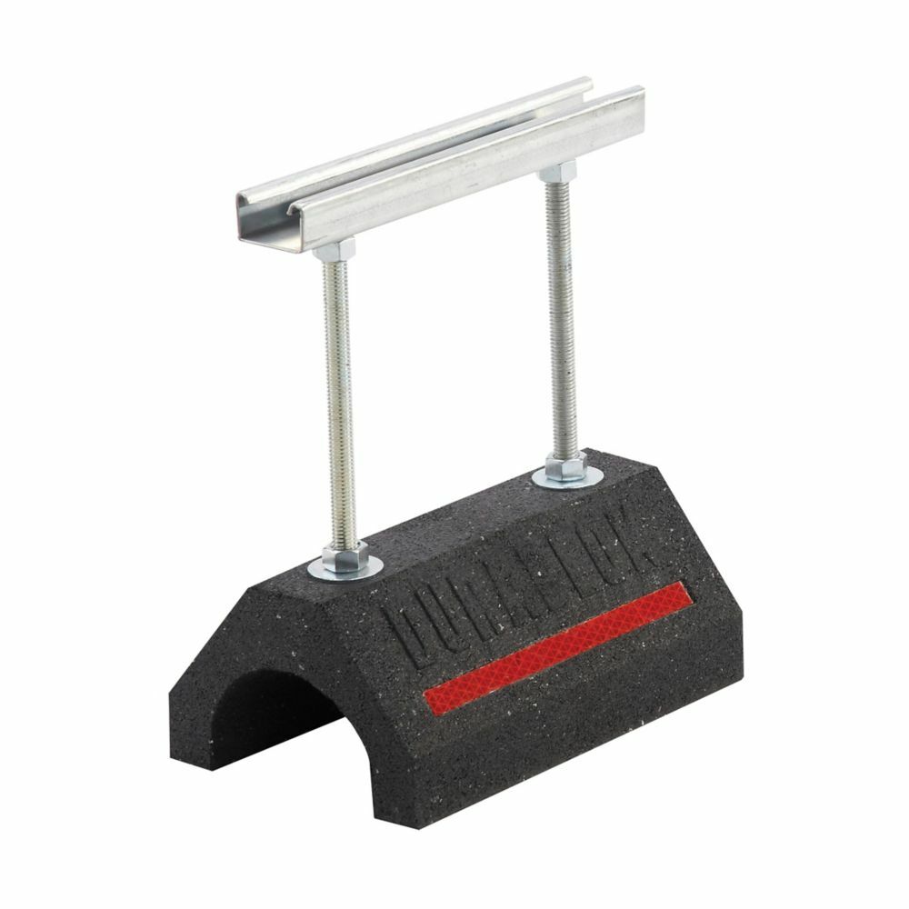 DBE10-16 Dura-Blok Rooftop Support Base With Rod Risers and Channel, 9.6 in L x 6 in W, Rubber