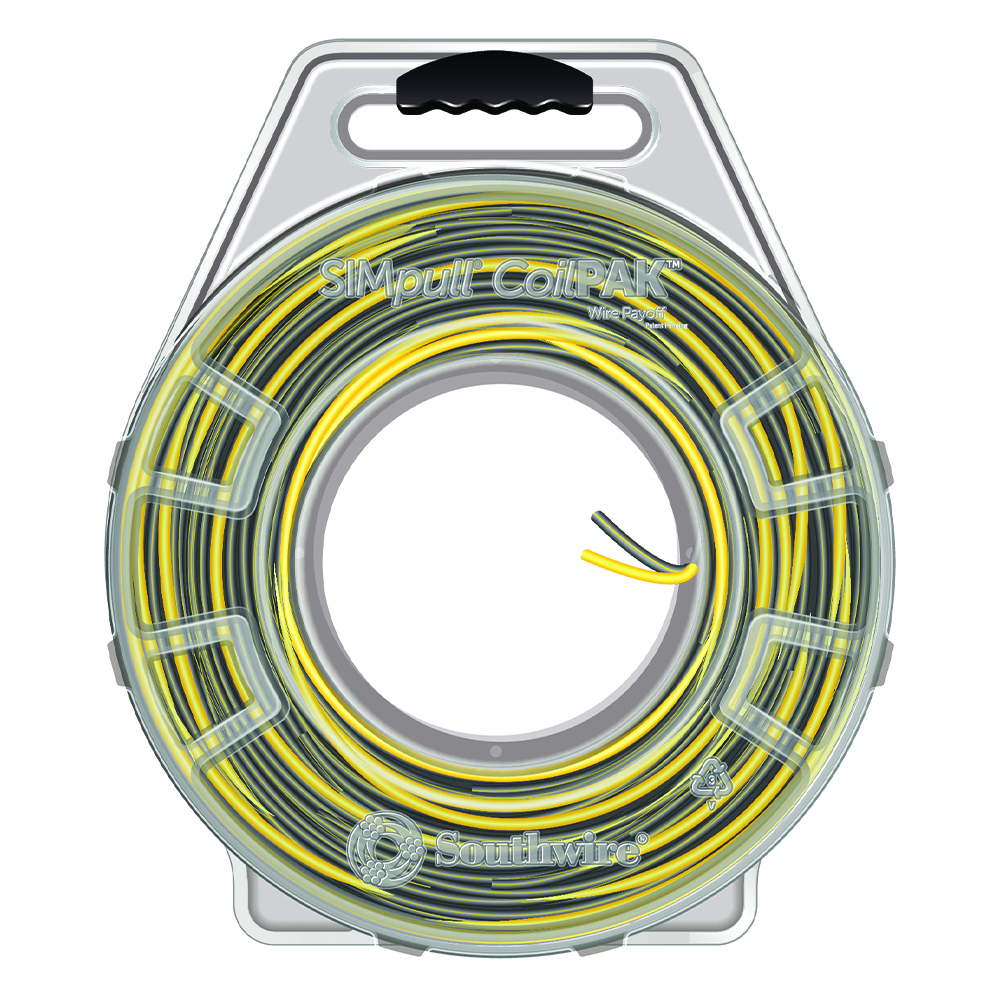 58614801 SIMpull Type THHN Parallel Building Wire, 600 V AC, (2) 12 AWG Solid Copper Conductor, 1000 ft L, Gray/Yellow