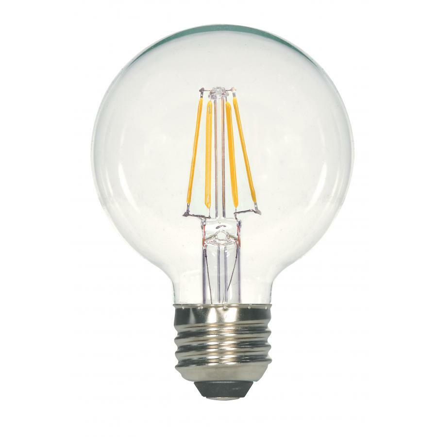 S29563 Dimmable Filament LED Lamp, 5 W, 40 W Incandescent Equivalent, E26 Lamp, G25 Shape, 450 Lumens