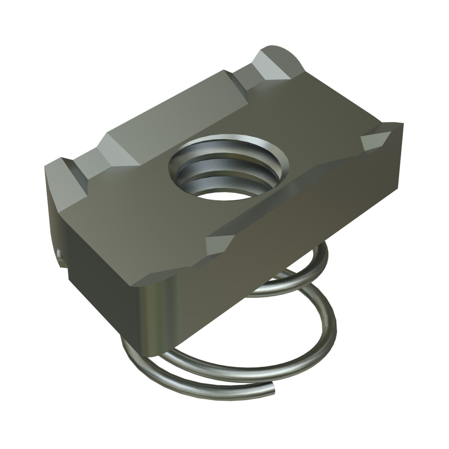 P7006-1420EG Channel Nut With Spring, For Use With P7000 Channel, 1/4-20 Thread, Mild Steel