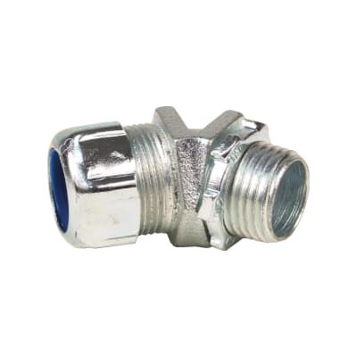 5247 T&B Non-Insulated Conduit Connector, 2 in Trade, 45 deg, Malleable Iron, Chromate Coated/Electro-Zinc Plated