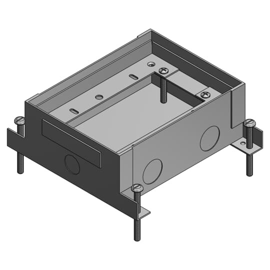 742S Steel City 740 Flush Service Shallow Floor Box, Stamped Steel, 52 cu-in Capacity, 2 Gangs, (2) Outlets, (10) Knockouts, 7-1/4 in L x 5-1/2 in W x 2-5/8 in H