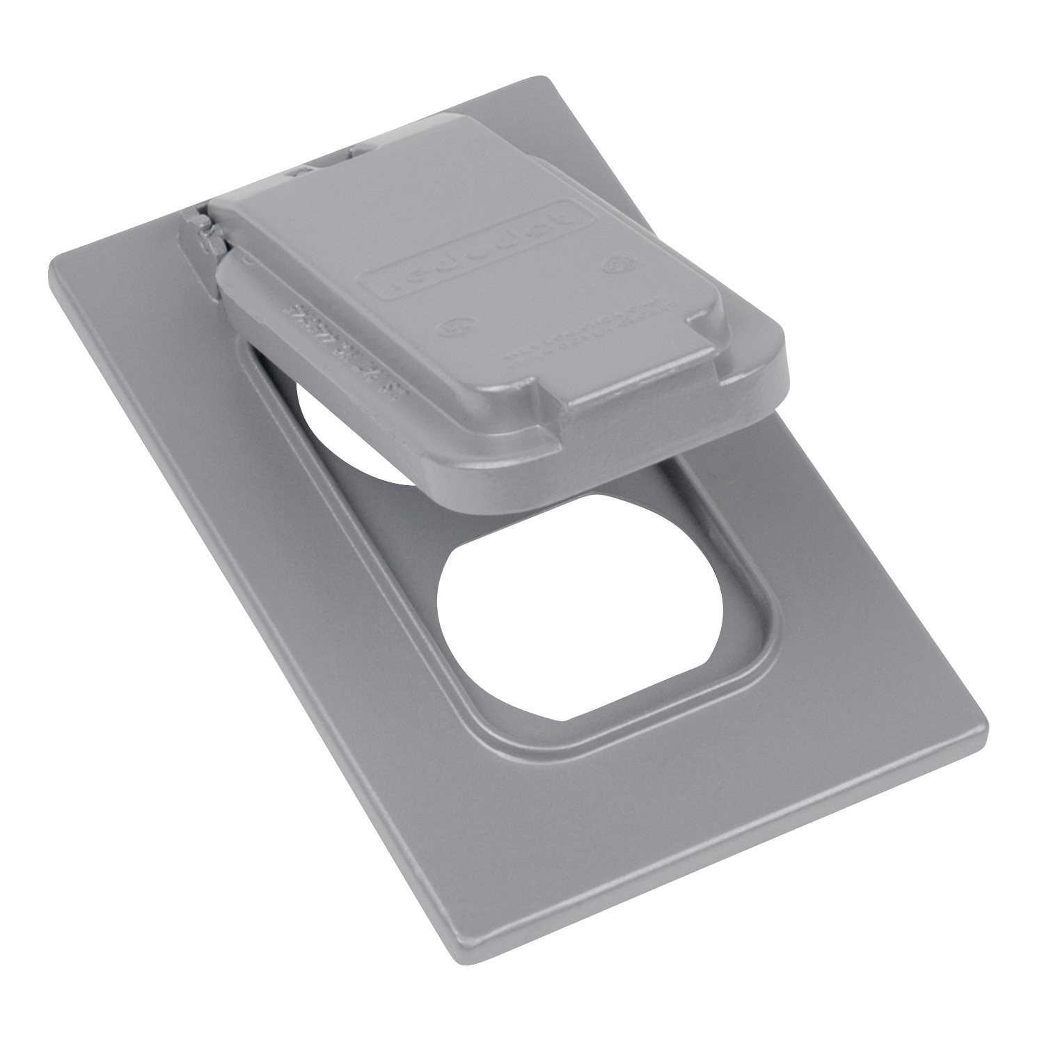 CCDV-L Red Dot Dry-Tite Weatherproof Receptacle Cover With Lock Option, 4-9/16 in L x 2-13/16 in W, Die Cast Aluminum