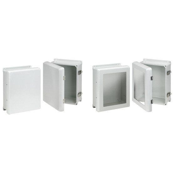 HJB1008HWPL1LG Enclosure, 11.31 in L x 9.31 in W x 5.43 in D, NEMA 4X/IP66 NEMA Rating, Fiberglass