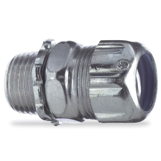 5238 T&B Non-Insulated Straight Conduit Connector, 2-1/2 in Trade, Steel, Chromate Coated/Electro-Zinc Plated