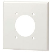 80526-BLK Standard Size Traditional Receptacle Wall Plate, 2 Gangs, 4.562 in W x 4.5 in H, Thermoset, Black