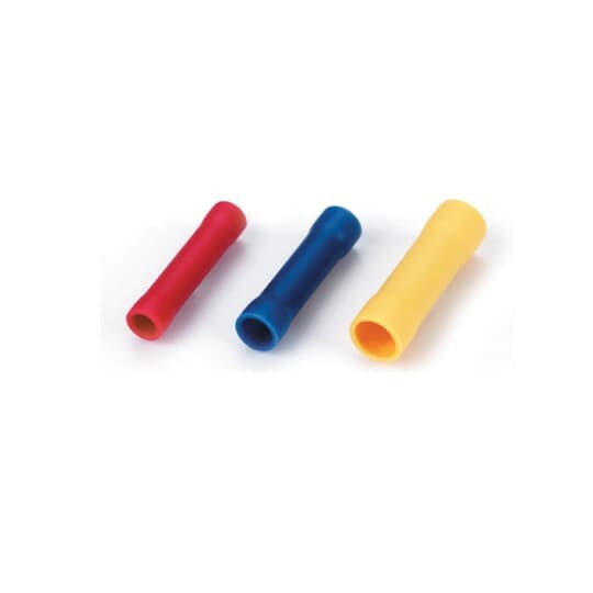 TV10-BS-XV Catamount Butt Splice, 12 to 10 AWG Conductor, Brazed Seam/Expanded Entry/Internal Serration Barrel, Copper, Yellow
