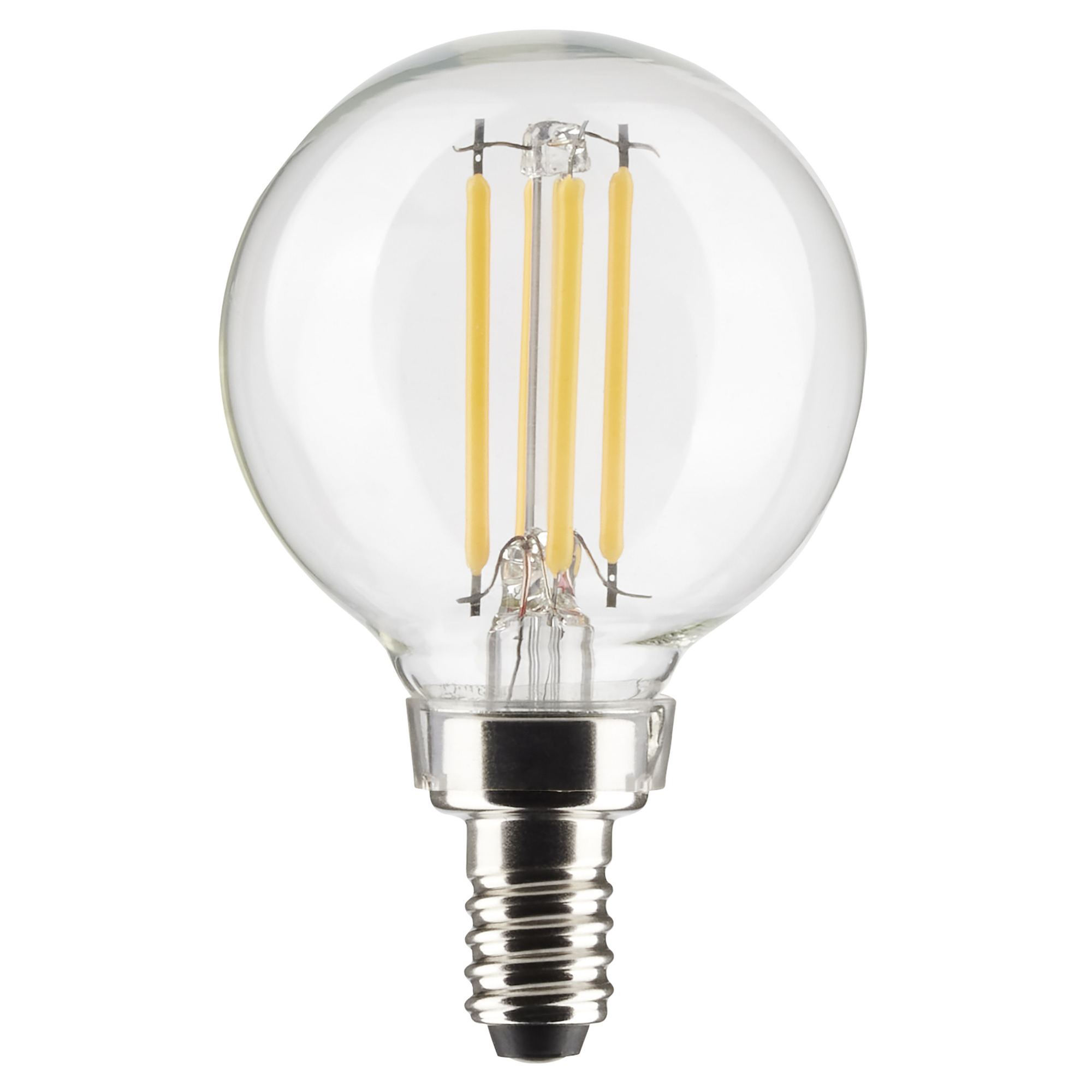 S21205 Dimmable Light Bulb, 4 W, 40 W Incandescent Equivalent, E12 Lamp Base, G16.5 Shape, 350 Lumens