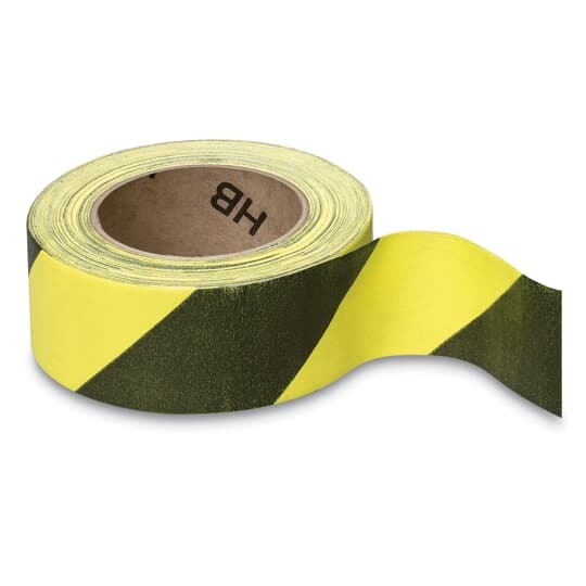 AZ-1100 E-Z Code Self-Sticking Cloth Tape, 90 ft L x 2 in W, Yellow/Black, Vinyl