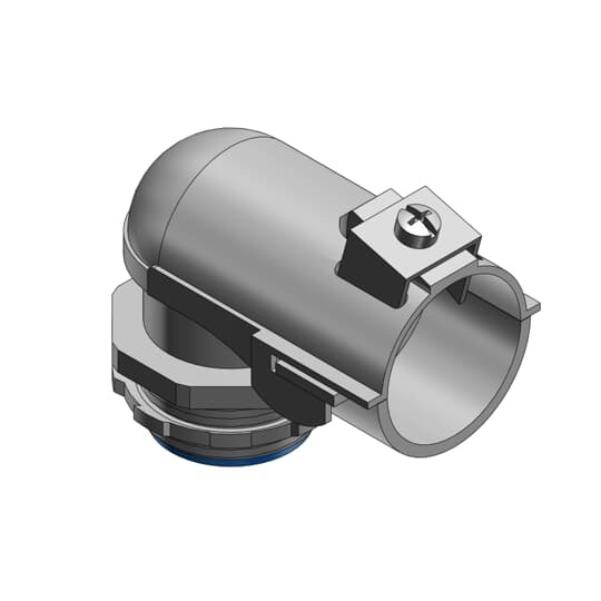3135 T&B Tite-Bite Cable Angle Connector With Insulated Throat, 3/4 in Trade, 3/4 in Knockout, 0.906 to 1.093 in Cable Openings, Steel, Electro-Zinc Plated