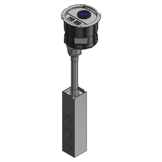 FPT4-1TL22-2C Steel City Poke-Through Base Unit, 4 in Hole, 27 cu-in Capacity, Die Cast Zinc/Steel