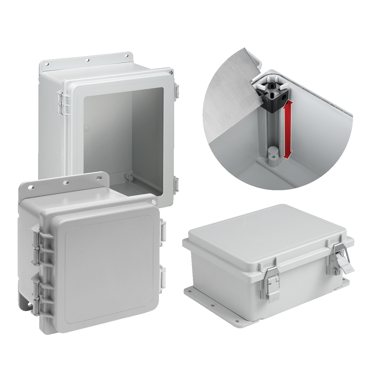 A10106PHC PolyPro PCR Lightweight Enclosure, 10.05 in L x 10.05 in W x 6.38 in D, NEMA 4X/IP66 NEMA Rating, Polyester