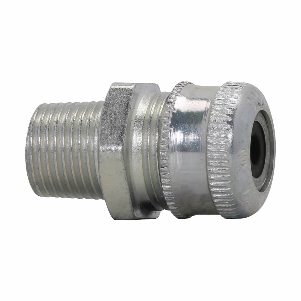 CGFP1027 Form G Straight Cable Gland Connector, 4 in Trade, 3 to 3-1/2 in Cable Openings, Feraloy Iron Alloy, Electro-Galvanized/Aluminum Acrylic Painted