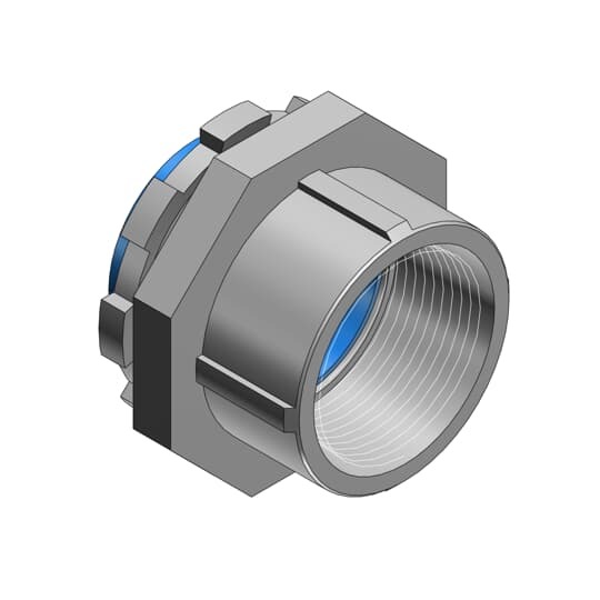 370 T&B Threaded Hub Connector, 1/2 in, For Use With Rigid/IMC Conduits, Steel, Electro-Zinc Plated