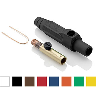 15D24-UG Rhino-Hide 15 Series 1-Pole Cam Type Taper Nose While-in-Use Detachable Female Plug, 12 to 24 V AC/DC, 140 A, 8 to 4 AWG Wire, Crimped Connection, NEMA 3R NEMA Rating