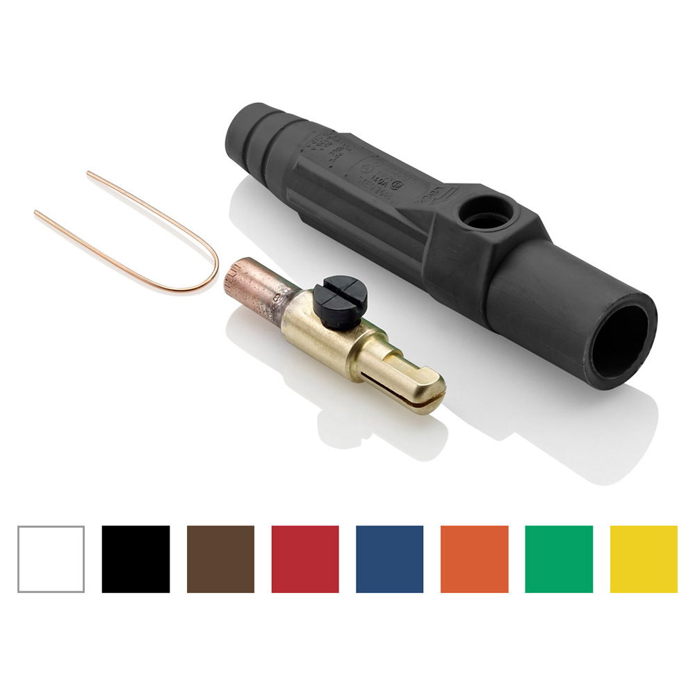 15D23-UG Rhino-Hide 1-Pole Cam Type Taper Nose While-in-Use Detachable Male Plug, 12 to 24 V AC/DC, 140 A, 8 to 4 AWG Wire, Crimped Connection, NEMA 3R NEMA Rating