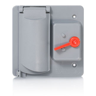 WP2SD-GY Outlet Box Cover, 4.84 in L x 4.84 in W x 1.84 in D, Weatherproof Cover, Aluminum