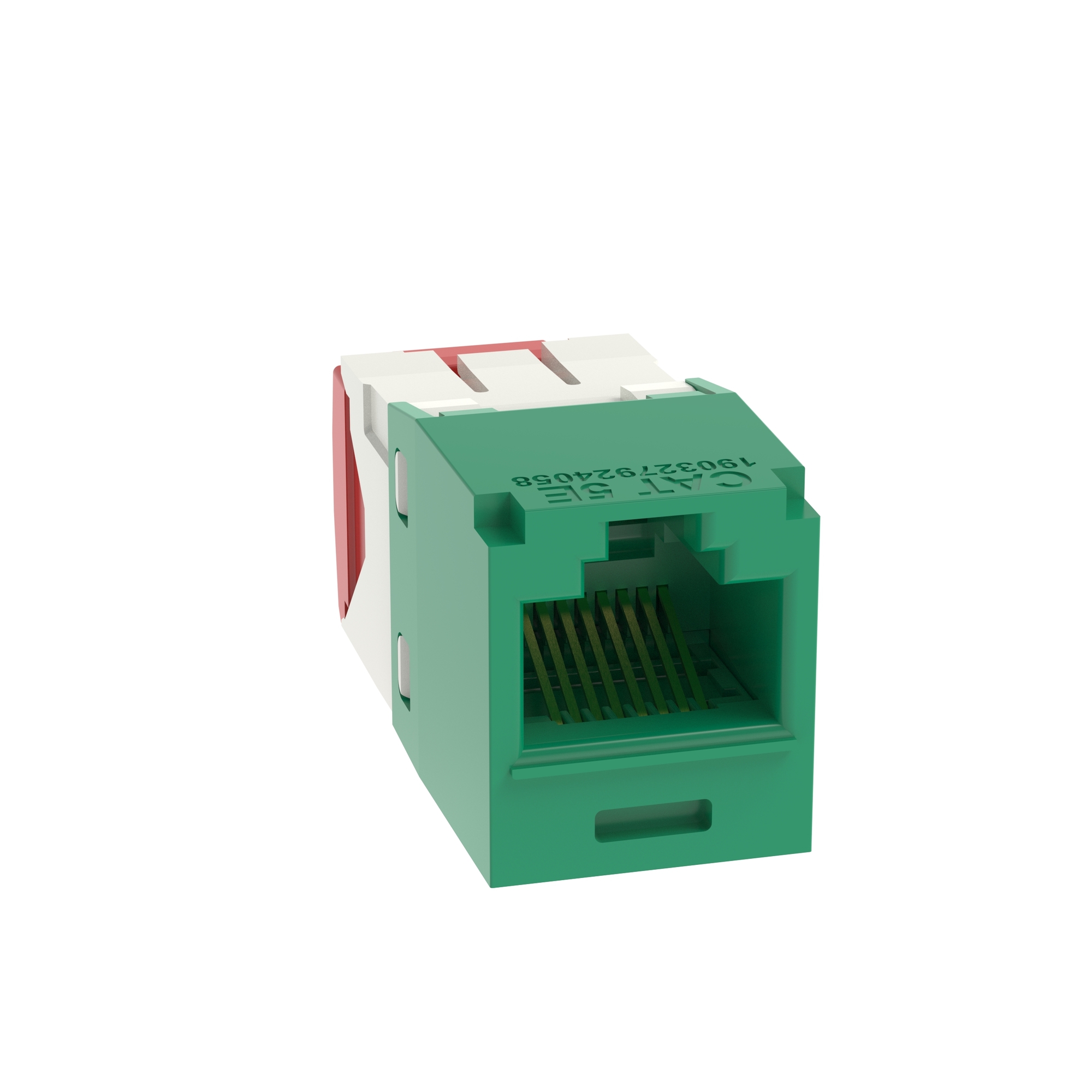 CJ5E88TGGR PanNet Mini-Jack TX5e 1-Slot 8-Position 8-Wire Universal TG Style Unshielded Jack Module, Cat 5e RJ45/Mini-Com Module, Surface Mount, 1 Port, ABS/Plastic, Green