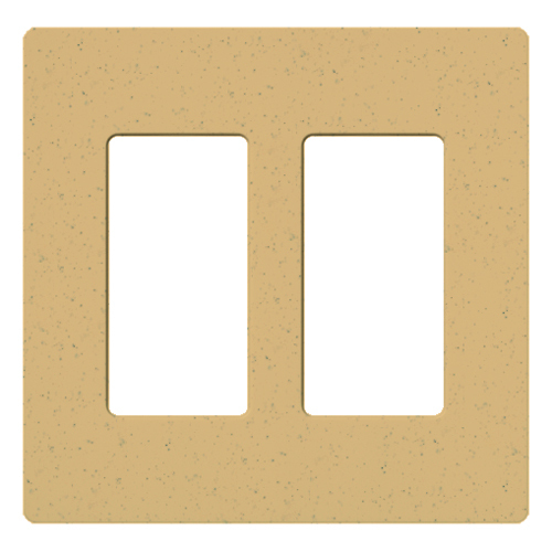 SC-2-GS Diva Satin Colors Designer Style Screwless Standard Wall Plate, 2 Gangs, 4.75 in W x 4.69 in H, Plastic, Goldstone