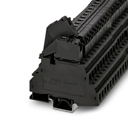 3026654 2-Circuit 2-Level Double Tier Fuse Modular Terminal Block, 400 V AC, 32 A, 24 to 12 AWG Wire, 4 Poles, DIN Rail Mount
