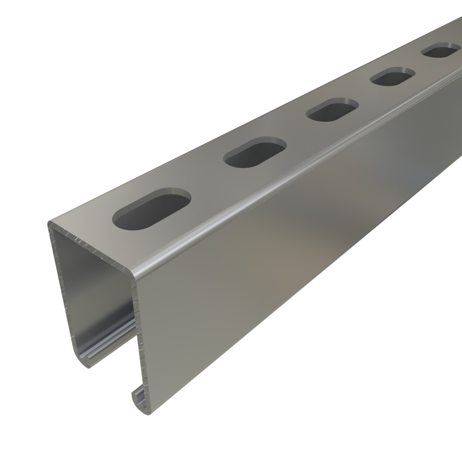 P5500T-20PG P5500 Slotted Channel, 20 ft L 1-5/8 in W 2-7/16 in D 12 ga THK, Low Carbon Steel, Pre-Galvanized Zinc, Domestic