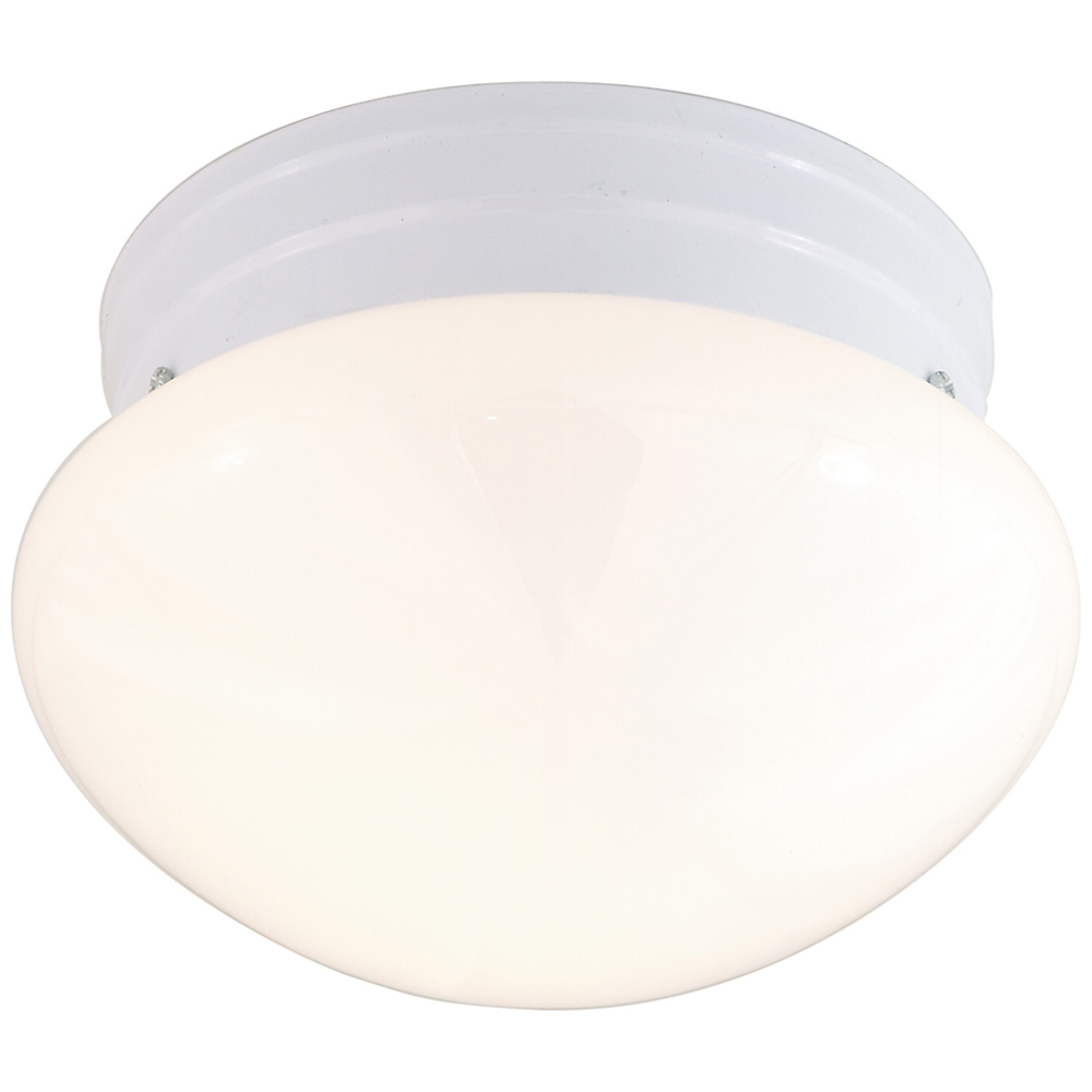 77-062 Medium Traditional Ceiling Light, (2) A19 Lamp, 120 VAC, White Housing