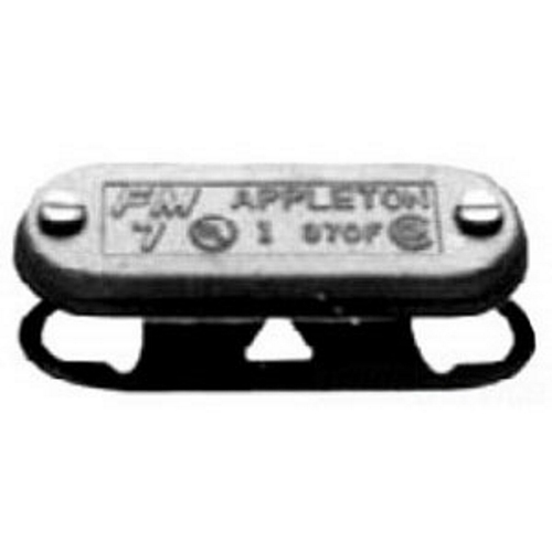 APP370IG Unilets Clip Form-IN-Place Conduit Body Cover With Integral Gasket, 1 in Hub, For Use With FM7 Unilet Conduit Outlet Body, Stamped Steel, Zinc Electroplated