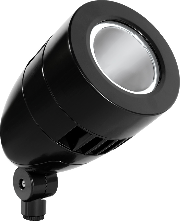 HSLED13YB Floodlight With Hood, Lens,), 15 W Fixture, 100 to 240/277 VAC, Black Housing