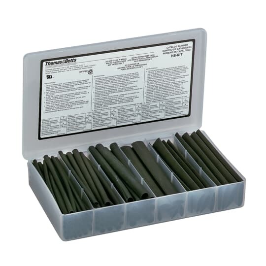 HS-KIT Shrink-Kon Flame-Retardant Heat Shrink Tubing Kit, For Use With Thinwall Heat Shrinkable Tubing, Polyolefin, Black
