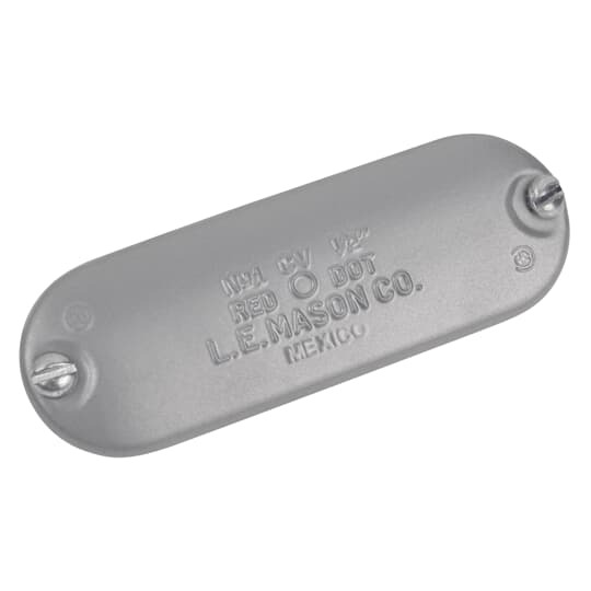 CV-4 Red Dot Conduit Body Cover With Stainless Steel Screw, 1-1/4 to 1-1/2 in Hub, For Use With Series A and B Rigid/Aluminum Conduits Body, Die Cast Aluminum, Aluminum Lacquered