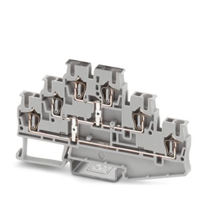 3036068 Multi-Level Terminal Block, 500 V AC, 20 A, 28 to 12 AWG Wire, DIN Rail Mount