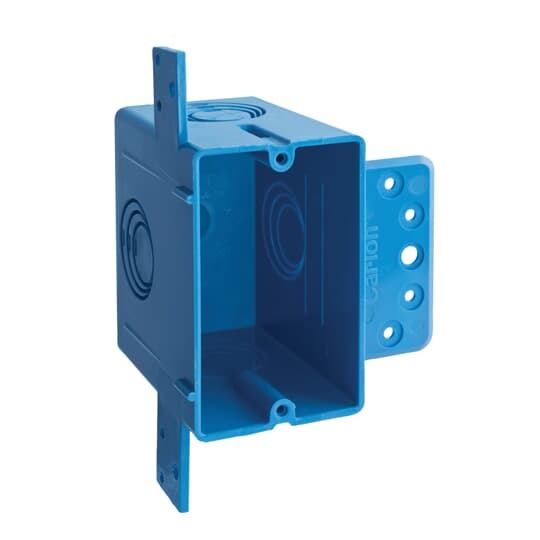 A122 Carlon ENT Flexible Raceway Outlet Box With Eccentric Knockout, PVC, 22 cu-in Capacity, 1 Gangs, 5 Knockouts, 3.53 in L x 2.1 in W x 3.25 in D