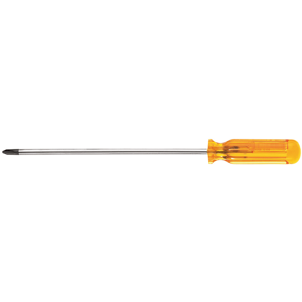 P18 Profilated Screwdriver, #1 Phillips Point, Steel Shank, 11-1/2 in OAL, Plastic Handle, Polished Chrome/Nickel Plated/Black Tipped, ASME Specified