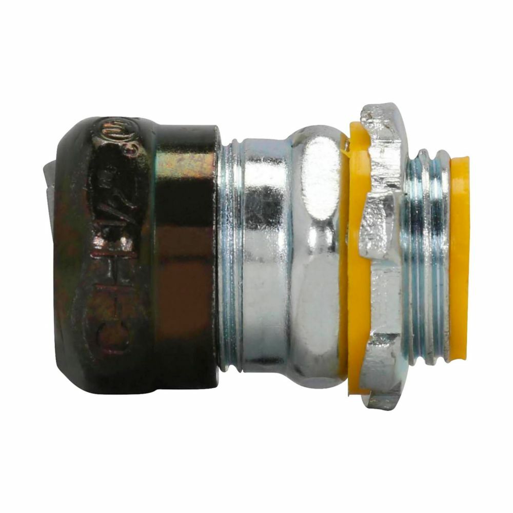 1658RT Insulated Raintight Straight Compression Connector, 3-1/2 in Trade, For Use With Thinwall EMT Conduit, Steel, Zinc Plated