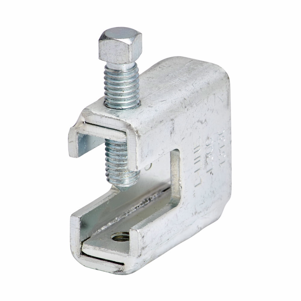 B305ZN Rod to Beam Clamp, 3/8-16 Rod, 1/16 to 7/8 in THK Flange, 600 lb Load, Low Carbon Steel, Electro-Zinc Plated