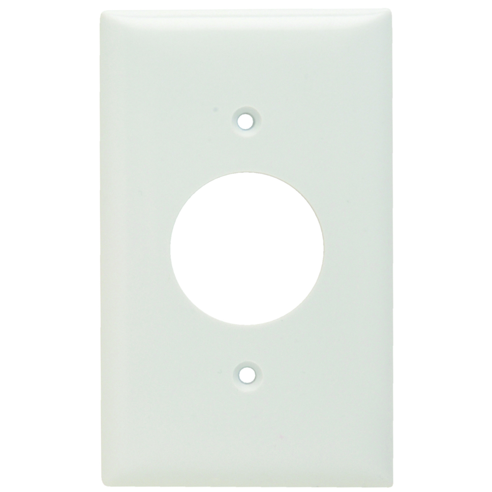 SP7W 1-Gang Thermoset Wall Plate, Single Receptacle Opening, White