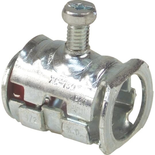 XC-732 Color-Keyed Insulated Cable Connector, 3/4 in Trade, 3/4 in Knockout, 0.61 to 0.875 in Cable Openings, Steel, Zinc Chromate