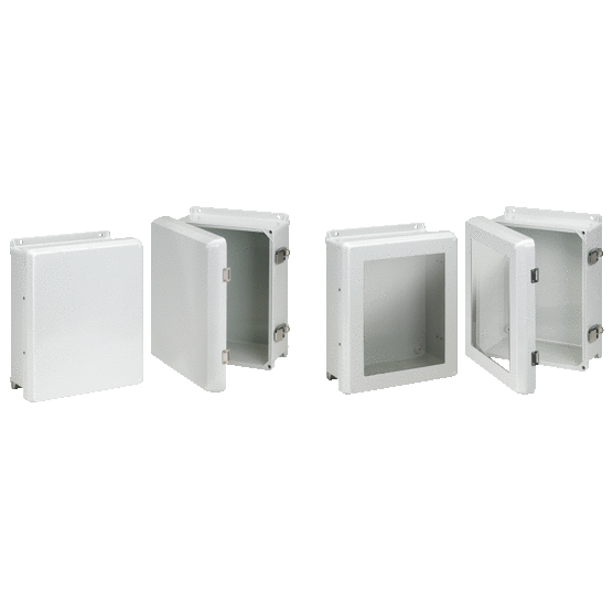 HJ806HWPL1LG Enclosure, 9.3 in L x 7.31 in W x 4.98 in D, NEMA 4X/IP66 NEMA Rating, Fiberglass