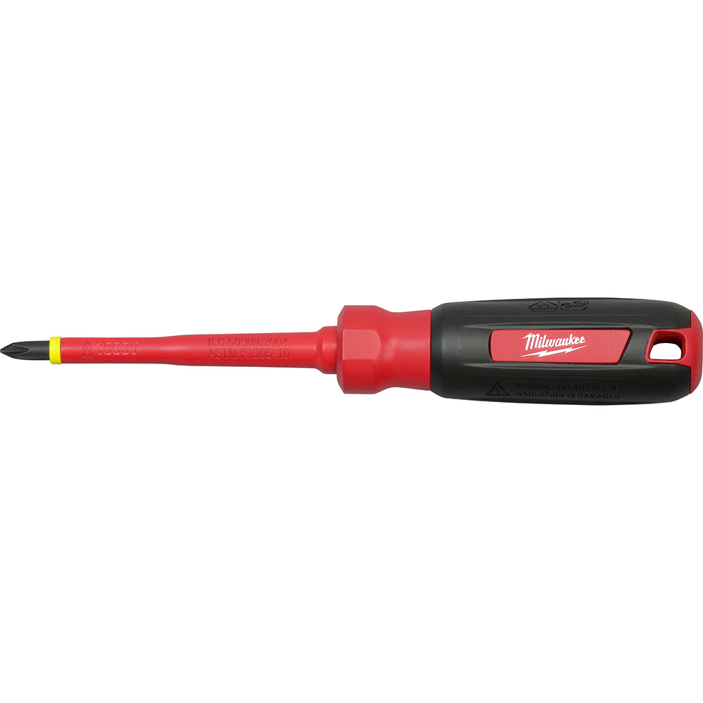 48-22-2211 Screwdriver, #1 Phillips Point, Steel Shank, Plastic/Rubber Handle, ASTM F1505-10