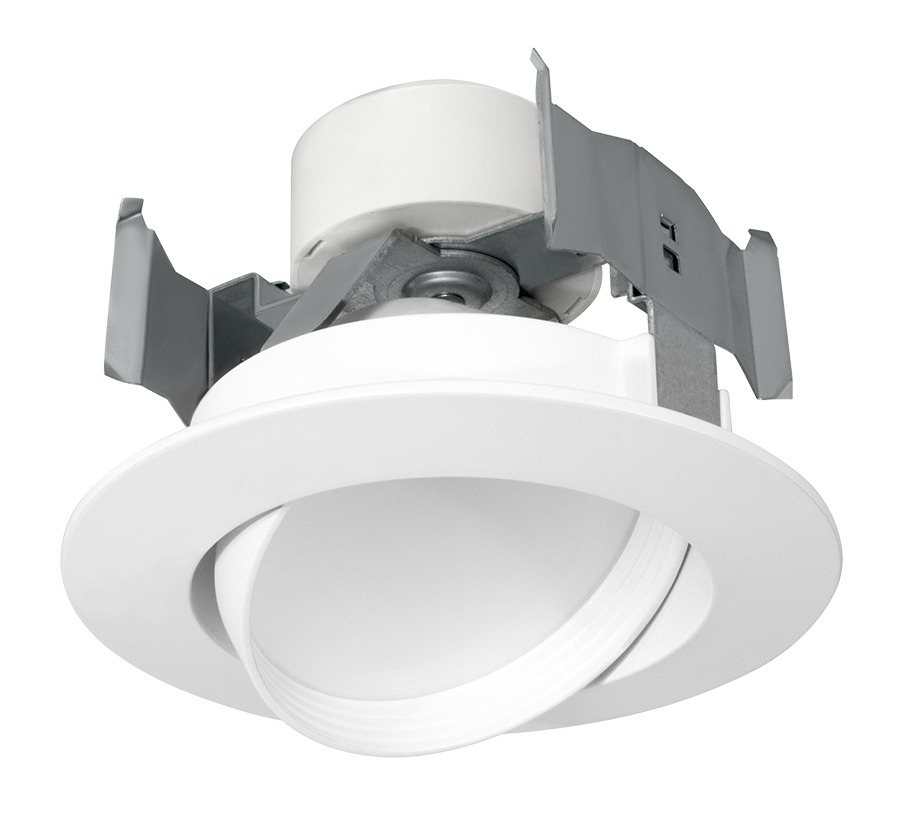 DLED4AR11YY 4 in Adjustable Round Retrofit Downlight, 10 W Fixture, 120 V AC, Die Cast Aluminum Housing