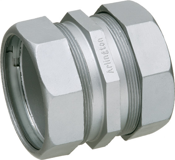 836 Concrete/Raintight Compression Coupling, 2-1/2 in, For Use With Steel/Aluminum EMT/IMC/Rigid Conduit, Die Cast Zinc