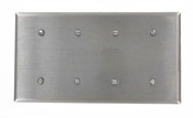 84057-40 Standard Size Blank Wall Plate, 4 Gangs, 8.19 in W x 4.5 in H, 302 Stainless Steel